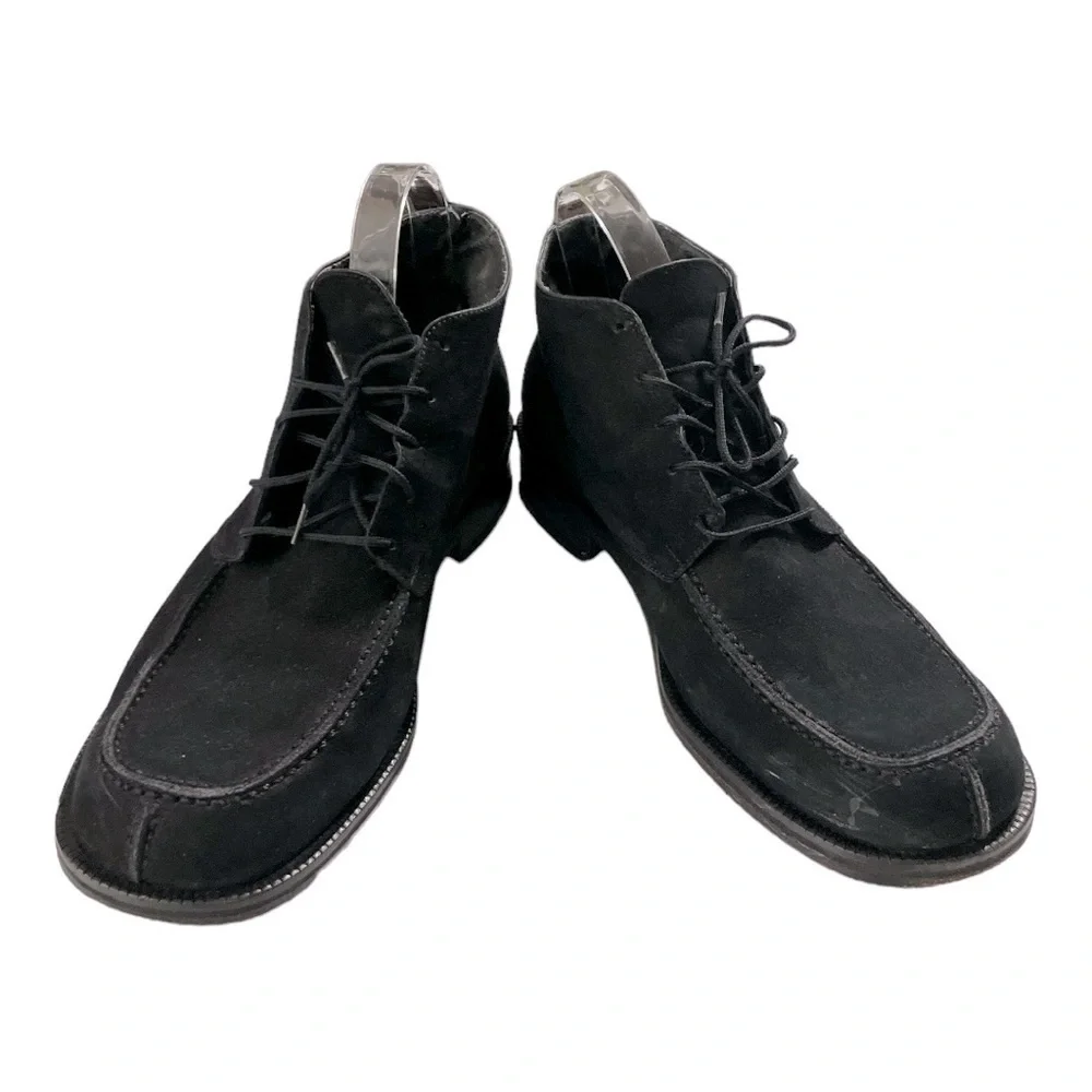 Scandro Mens Size EU 43 US 10 Black Boots Suede Uppers Lace Up